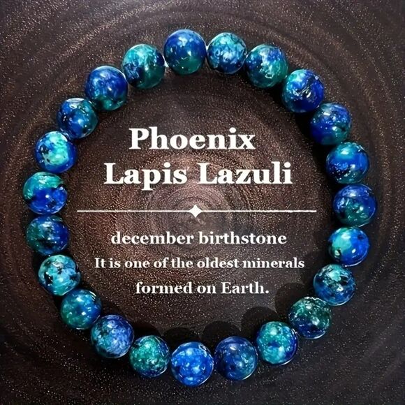 Natural Stone Phoenix Lapis Lazuli Bead Stretch Bracelet Boho Handmade Healing - Picture 1 of 7